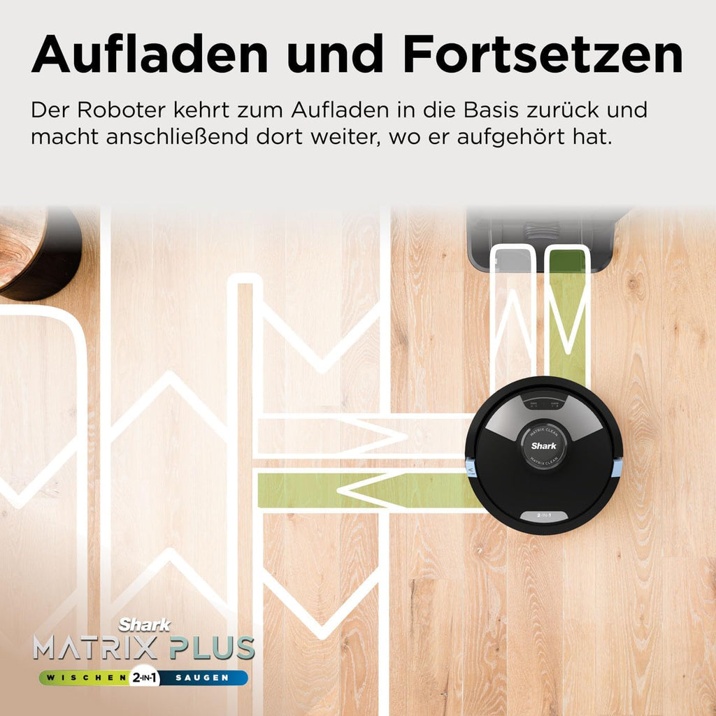 Shark Matrix plus 2-In-1 Selbstentleerter Wisch- & Saugroboter, Schwarz