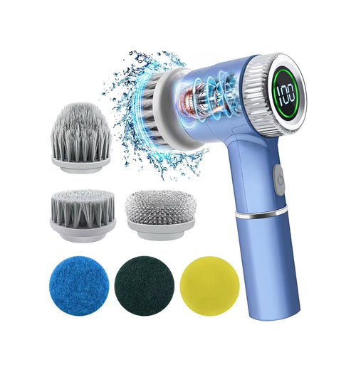 5-In-1 Kitchen Electric Broom Automatic Rotating Power Scrubber with Dust Brush Dish Scrubber Cleaning Spin Scrubber