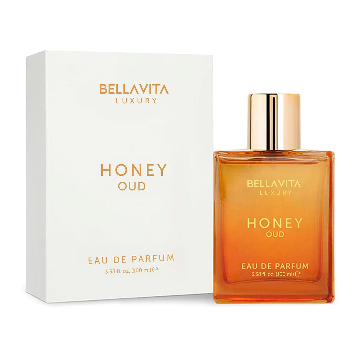 Bellavita Luxury Honey Oud Eau De Parfum (100 Ml) | Patschuli, Vanille, Bergamotte, Blumig & Würzig | Langanhaltender Unisex-Duft Für Damen Und Herren | Das Perfekte Valentinstagsgeschenk