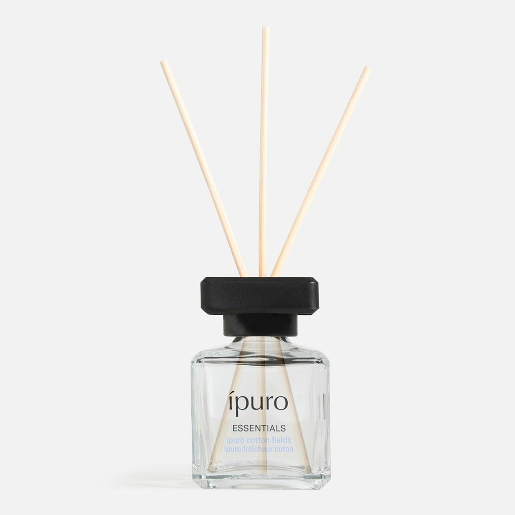 Ipuro Essentials COTTON FIELDS Raumduft Mit Stäbchen 50 Ml - Raumerfrischer Mit Sternanis, Vanilleblume & Geranie, Rose, Veilchen, Zedernholz Duft Aroma - Diffuser Mit Stäbchen - Lufterfrischer