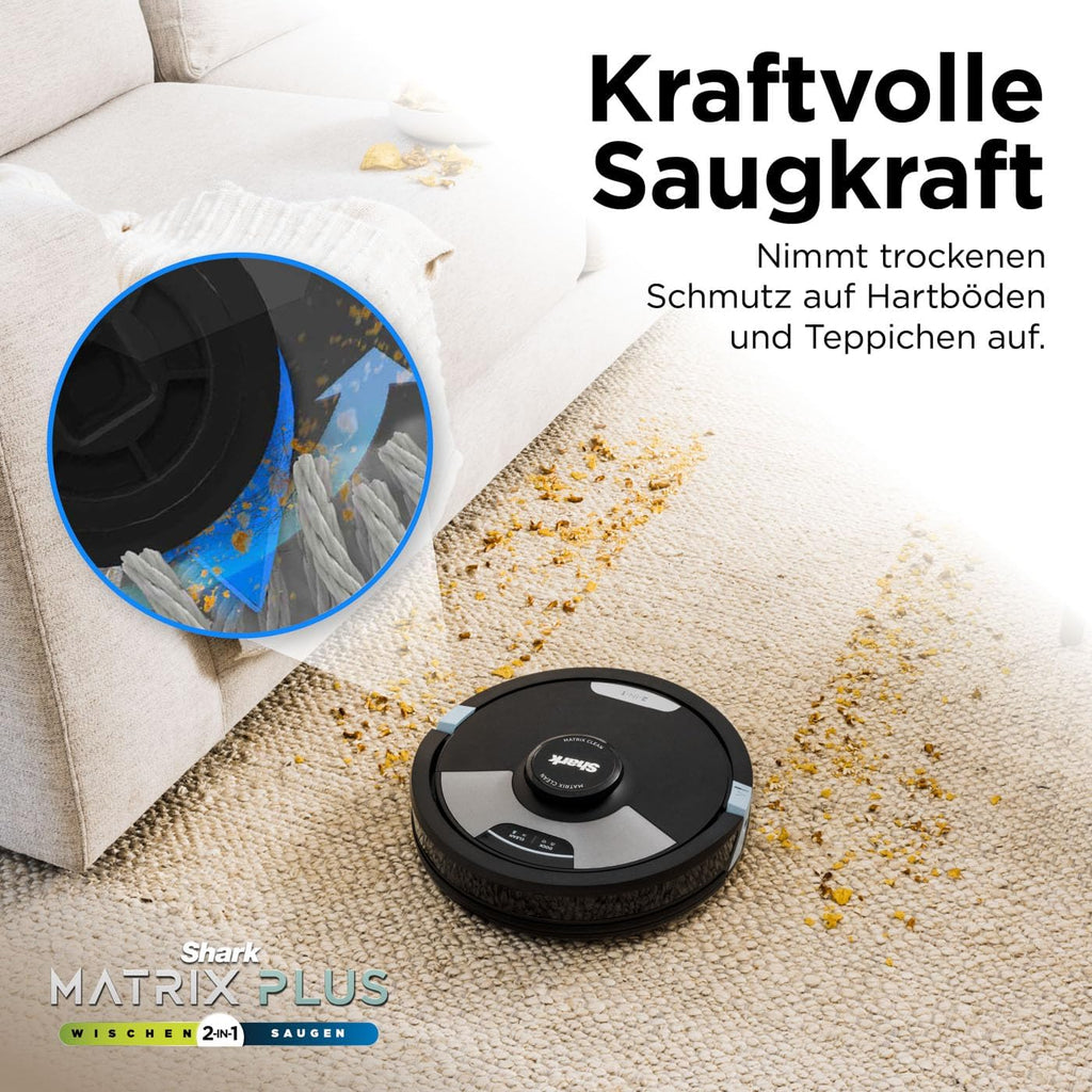 Shark Matrix plus 2-In-1 Selbstentleerter Wisch- & Saugroboter, Schwarz