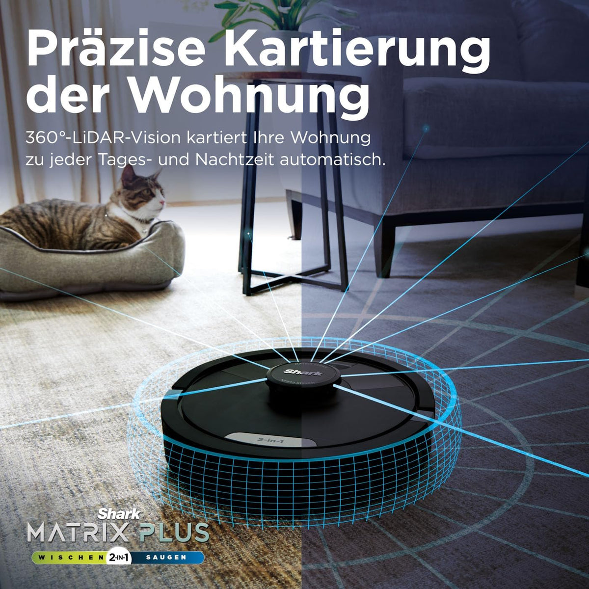 Shark Matrix plus 2-In-1 Selbstentleerter Wisch- & Saugroboter, Schwarz