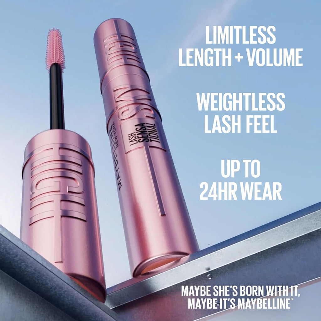 Lash Sensational Sky High Washable Mascara Makeup, Volumizing, Lengthening, Defining, Curling, Multiplying, Buildable Formula, Very Black, 1 Count