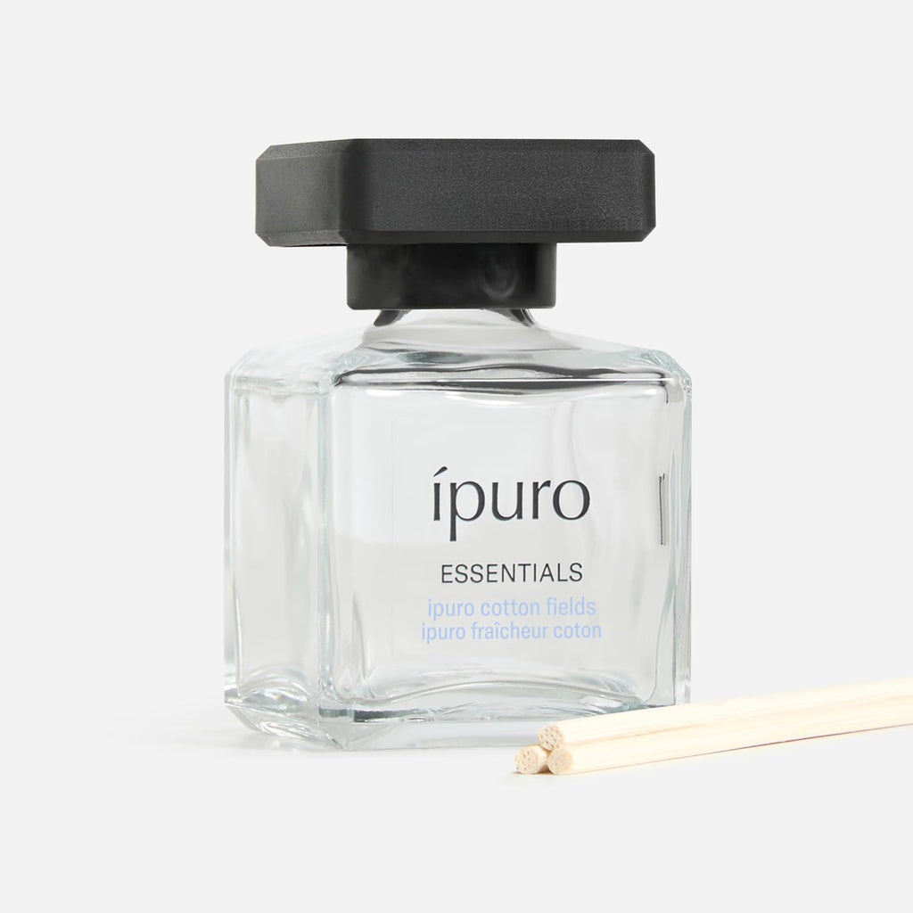 Ipuro Essentials COTTON FIELDS Raumduft Mit Stäbchen 50 Ml - Raumerfrischer Mit Sternanis, Vanilleblume & Geranie, Rose, Veilchen, Zedernholz Duft Aroma - Diffuser Mit Stäbchen - Lufterfrischer