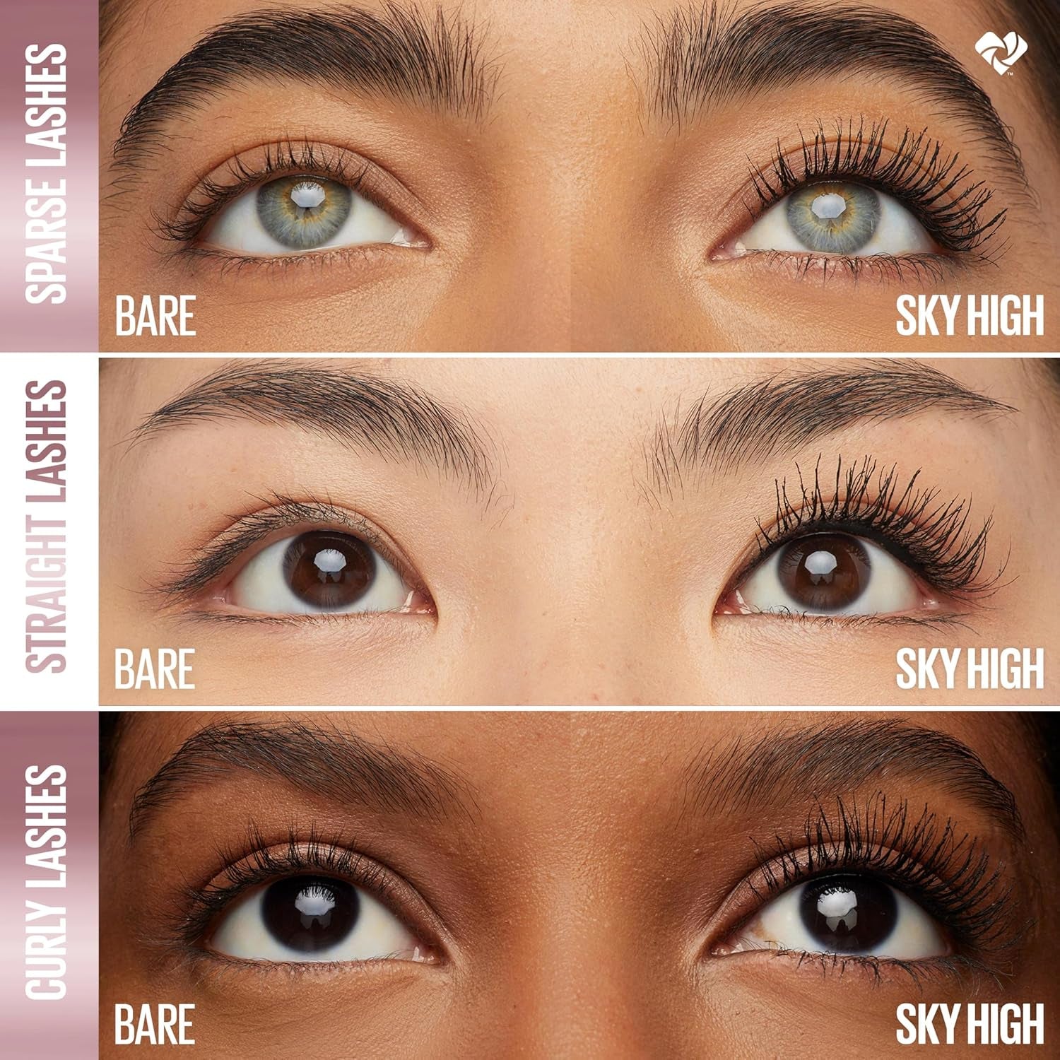 Lash Sensational Sky High Washable Mascara Makeup, Volumizing, Lengthening, Defining, Curling, Multiplying, Buildable Formula, Very Black, 1 Count