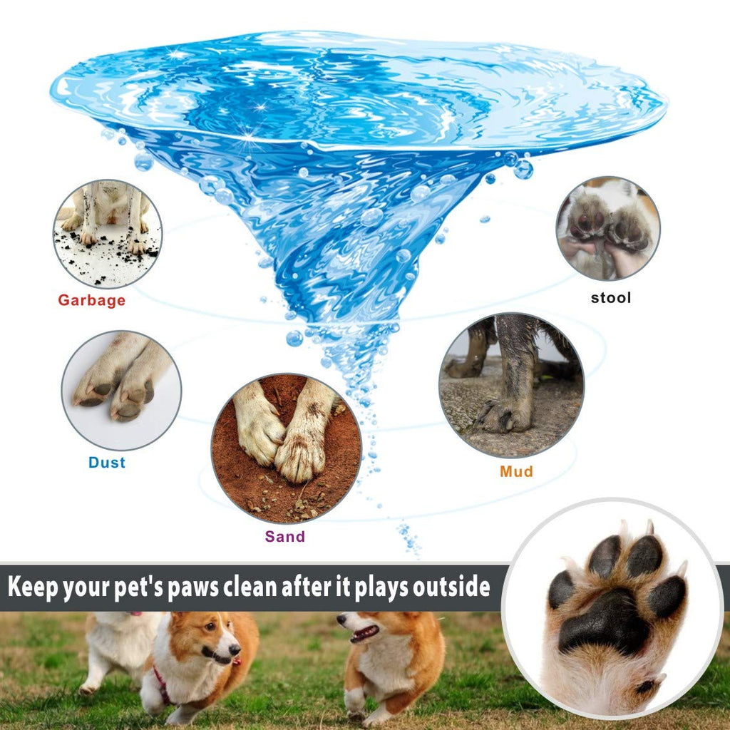 Dog Paw Cleaner Cup with Towel Pet Foot Washer Protable Dog Cleaning Brush for Puppy Cats Massage Grooming Dirty Claws(Blue)
