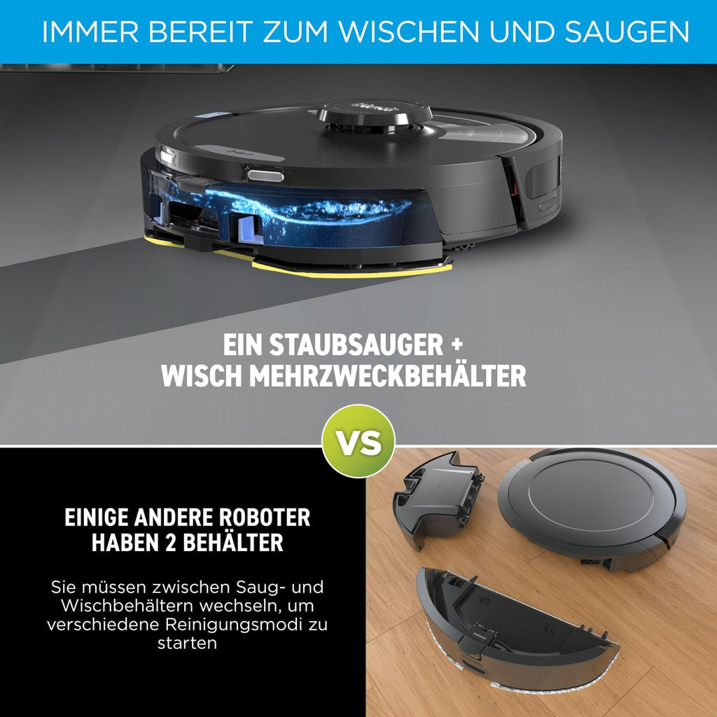 Shark Matrix plus 2-In-1 Selbstentleerter Wisch- & Saugroboter, Schwarz