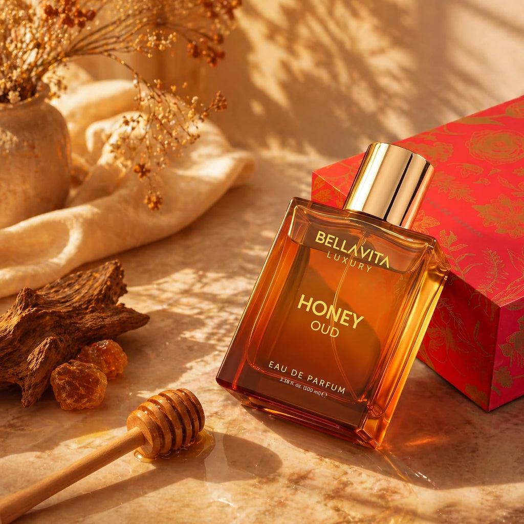 Bellavita Luxury Honey Oud Eau De Parfum (100 Ml) | Patschuli, Vanille, Bergamotte, Blumig & Würzig | Langanhaltender Unisex-Duft Für Damen Und Herren | Das Perfekte Valentinstagsgeschenk