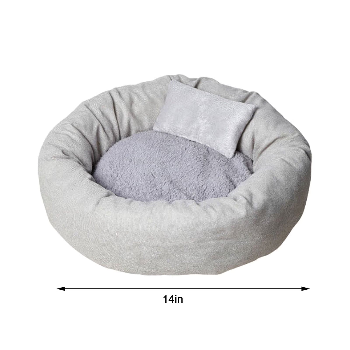 round Donut Cat and Dog Cushion Bed, Pet Bed for Medium or Large Dogs, Soft Durable Fabric Pet Beds, Washable Calming Cat & Dog Bed