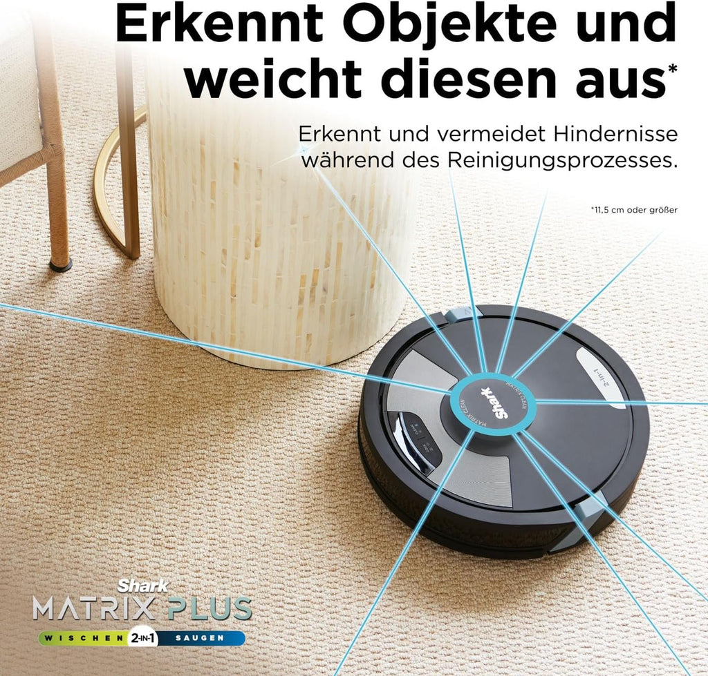 Shark Matrix plus 2-In-1 Selbstentleerter Wisch- & Saugroboter, Schwarz